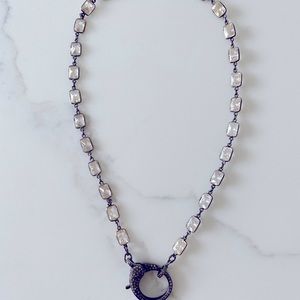Holiday necklace with gunmetal clasp
